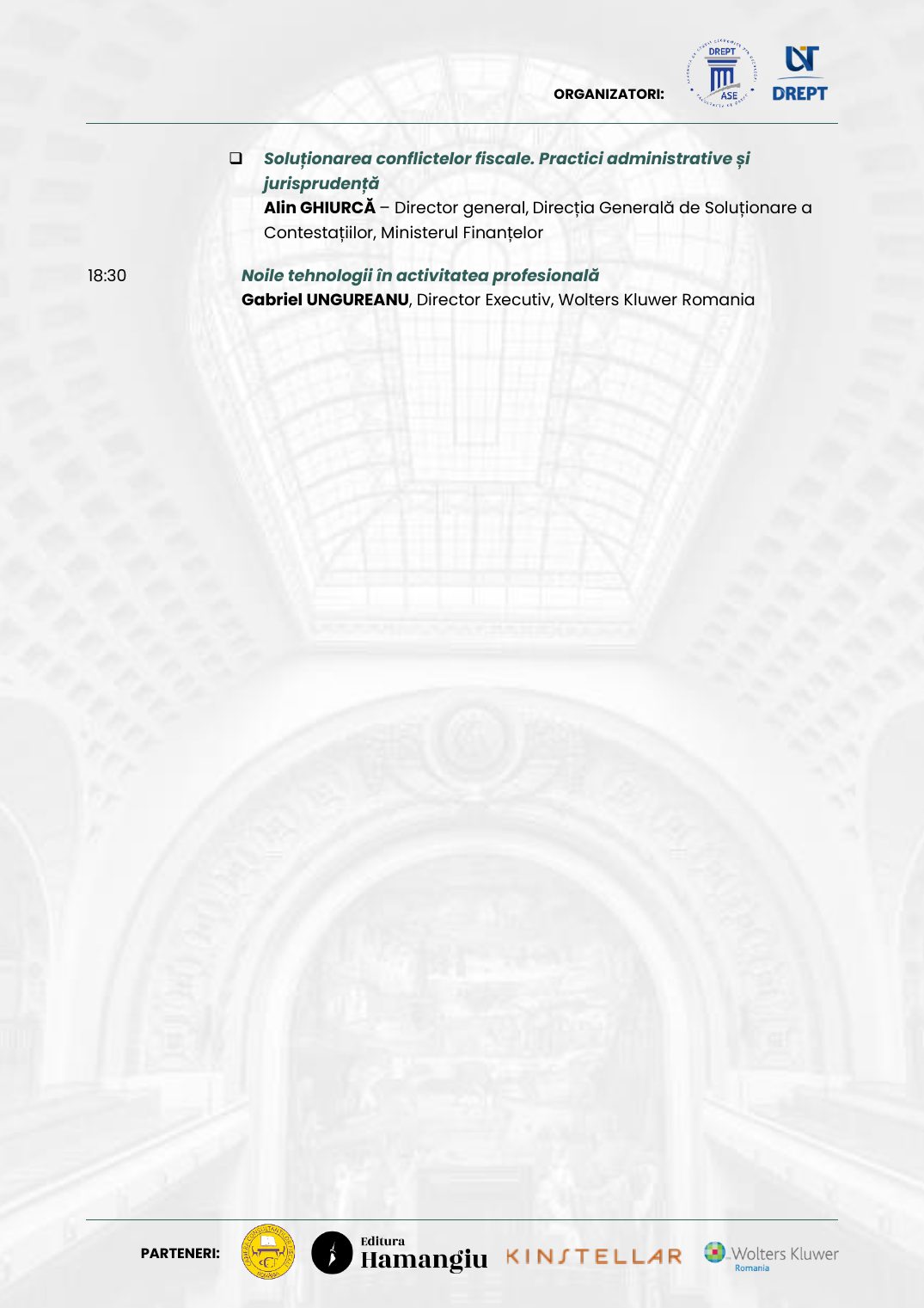 Programul Conferinței Naționale de Drept Fiscal, ediția a XIII-a, pagina 4